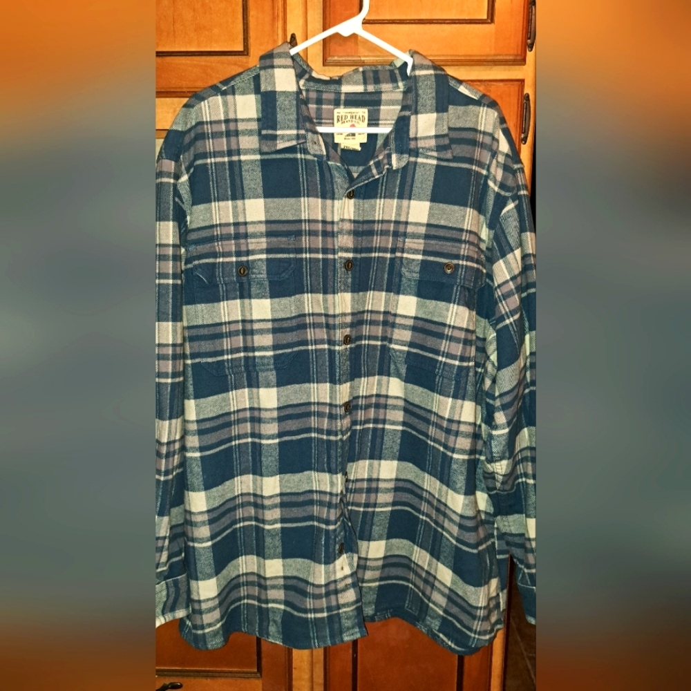 Vtg  90's Men's RED HEAD Thick Quality Flannel Shirt Shacket Fall Winter 3XL